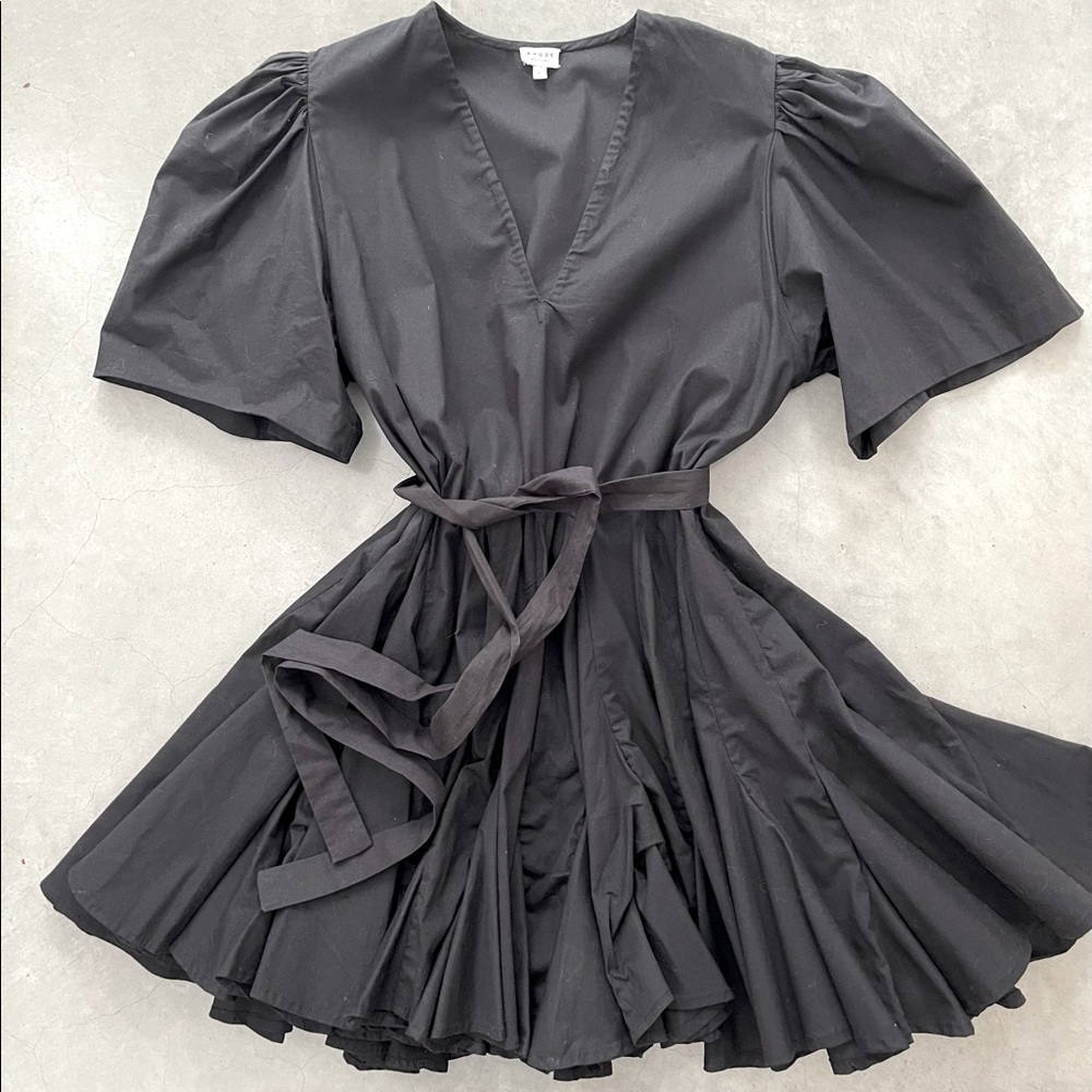 Rhode resort Vivienne black cotton mini dress